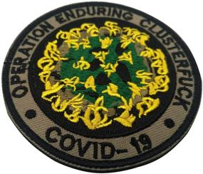 img 1 attached to 🦠 Embroidered Patch - ODSP Operation Enduring Clusterfck COVID-19 - Tactical Military Morale Funny Patches Badges Appliques - Hook and Loop Backing - 3.15 Inch - Pack of 2
