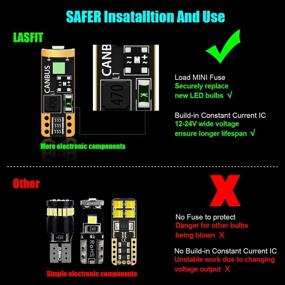 img 2 attached to 💡 💡LASFIT 194 168 T10 192 2825 W5W LED-лампа Canbus, без ошибок, без полярности, 400 люмен Супер Яркая для подсветки купола, карты, вежливости, двери, номерного знака, багажника, 12-24В, Ледяно-голубая (2 шт.)