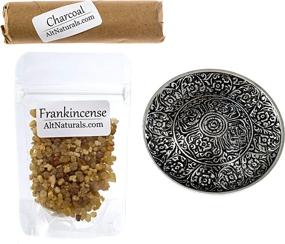 img 3 attached to 🧘 Tibetan Plate Incense Holder: Premium Bundle with Recycled Aluminum & Frankincense Resin - Includes 10 Charcoal