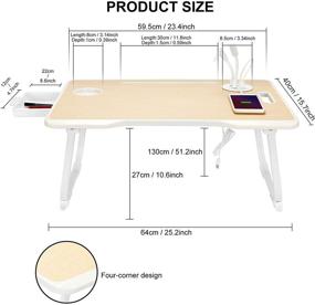 img 1 attached to Столик для ноутбука Baodan с возможностью складывания и портом для зарядки через USB - желтый.