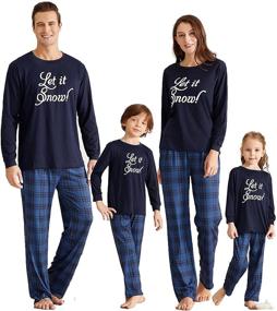 img 4 attached to Matching Family Pajama Sets for Holidays: Comfy Stay-at-Home PJ's with Printed Tee and Car Patterned Pants – Loungewear