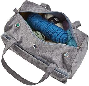 img 2 attached to 👜 HOMEST Portable Knitting Tote Bag: Organize Yarn and Accessories with 3 Oversized Grommets | Grey (Patent Pending)