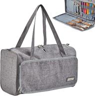 👜 homest portable knitting tote bag: organize yarn and accessories with 3 oversized grommets | grey (patent pending) logo