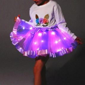 img 2 attached to 🌈 Vibrant Rainbow Layered Birthday Dresses: Multicolor Girls' Clothing for Skirts & Skorts