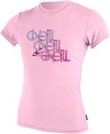 👙 o'neill wetsuits girl's skins short sleeve rash tee: fashionable protection for active water sports logo