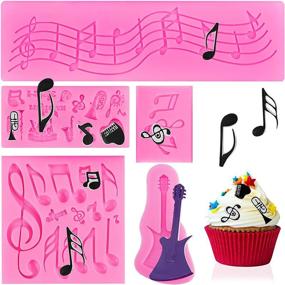 img 4 attached to 🎵 Форма для фондана и кружевной коврик с музыкальной ноткой для украшения торта - Силиконовая форма для музыкальных конфет (5 штук)