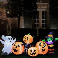 👻 halloween inflatable yard decoration: joiedomi 8 ft long three halloween characters with pumpkin patch logo
