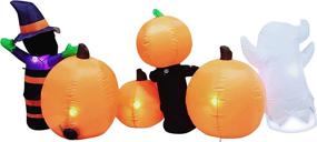 img 1 attached to 👻 Halloween Inflatable Yard Decoration: Joiedomi 8 ft Long Three Halloween Characters with Pumpkin Patch