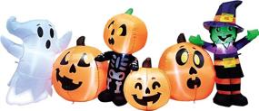 img 2 attached to 👻 Halloween Inflatable Yard Decoration: Joiedomi 8 ft Long Three Halloween Characters with Pumpkin Patch