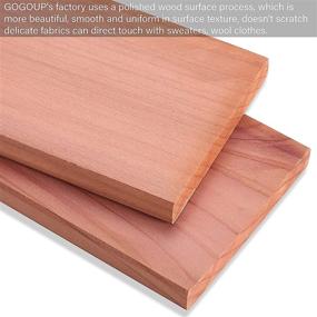 img 3 attached to 🌲 GOGOUP Cedar Blocks for Clothes Storage - 100% Natural Aromatic Red Cedar Wood Planks Boards Hangers for Closet Wardrobes - Set of 16