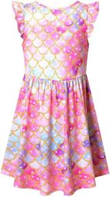 img 3 attached to Girls' Casual Hawaiian Clothing: Rainbow Unicorn Dresses
