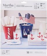 🏆 martha stewart crafts nautical study stencils - medium size (8.75 x 9.75-inch), 32257 - 2 sheets with 14 designs logo