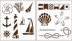 img 1 attached to 🏆 Martha Stewart Crafts Nautical Study Stencils - Medium Size (8.75 x 9.75-Inch), 32257 - 2 Sheets with 14 Designs