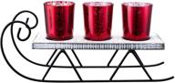 🕯️ enchanting red mercury glass tealight candle holders for christmas home decor логотип