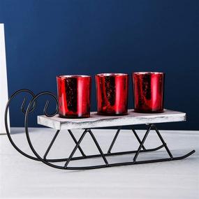 img 3 attached to 🕯️ Enchanting Red Mercury Glass Tealight Candle Holders for Christmas Home Decor