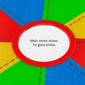 img 2 attached to 8-Foot Colorful Kids Activity Parachute with 8 Handles - Indoor/Outdoor Play Equipment for Playground, Backyard, or Gym Class