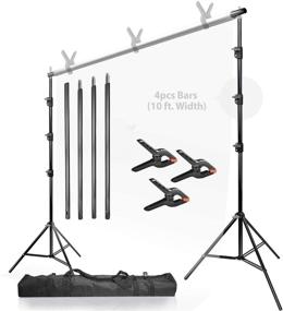 img 4 attached to 📷 LimoStudio 10 ft. (Width) 9.6 ft. (Height) Backdrop Support System Kit with Spring Clamps and Carry Bag Case, Photo Video Studio, AGG1114