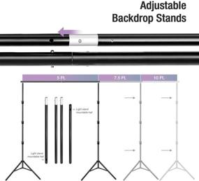 img 2 attached to 📷 LimoStudio 10 ft. (Width) 9.6 ft. (Height) Backdrop Support System Kit with Spring Clamps and Carry Bag Case, Photo Video Studio, AGG1114