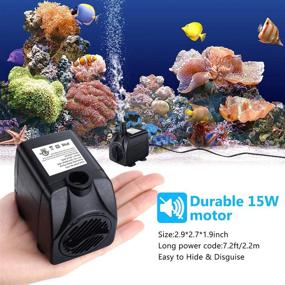 img 2 attached to 🌊 CWKJ Fountain Pump: A Reliable 220GPH Submersible Water Pump with 3 Nozzles for Aquariums, Ponds, and Hydroponics