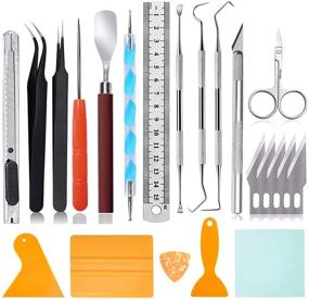 img 4 attached to Complete 21-Piece Craft Tools Set for Vinyl Weeding and Cutting - Ideal for Silhouettes, Cameos, Lettering, Splicing