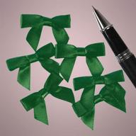 mini emerald green satin bows logo