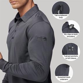 img 1 attached to 👕 MIER Men's Performance Tactical Polo Shirts - Long and Short Sleeve, Moisture-Wicking - Ideal for Outdoor Activities