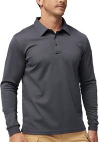 img 4 attached to 👕 MIER Men's Performance Tactical Polo Shirts - Long and Short Sleeve, Moisture-Wicking - Ideal for Outdoor Activities