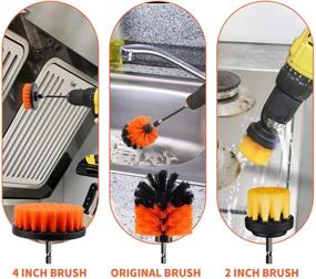 img 2 attached to 🧽 22-Piece Drill Brush Attachments Set with Scrub Pads & Sponge - Power Scrubber Brush for Cleaning Grout, Tiles, Sinks, Bathtub, Bathroom, Kitchen, plus Extend Long Attachment and Car Polishing Pad Kit