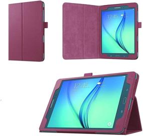 img 4 attached to Slim Folding Cover Case with Auto Wake/Sleep and Stylus Pen Loop for Samsung Galaxy Tab A 8.0 2015 - Purple (SM-T350) - Enhanced SEO