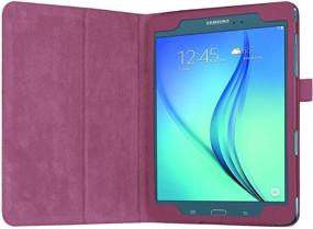 img 3 attached to Slim Folding Cover Case with Auto Wake/Sleep and Stylus Pen Loop for Samsung Galaxy Tab A 8.0 2015 - Purple (SM-T350) - Enhanced SEO