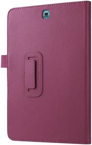 img 1 attached to Slim Folding Cover Case with Auto Wake/Sleep and Stylus Pen Loop for Samsung Galaxy Tab A 8.0 2015 - Purple (SM-T350) - Enhanced SEO