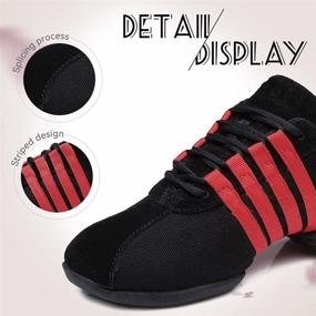 img 3 attached to JUODVMP Breathable Lightweight Ballroom T01AB Black QD Women's Shoes for Athletic