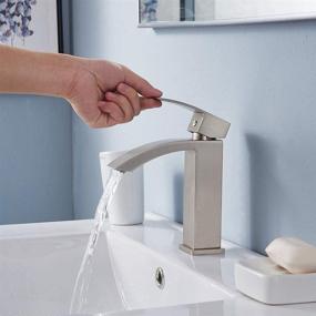img 1 attached to 💧 Rectangular Brushed Waterfall Bathroom Faucet by Friho