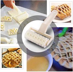 img 3 attached to 🥧 2pcs Silicone Adjustable Pie Crust Protector Shield + 1pcs Lattice Pie Cutter Roller - FDA Food Safe Pizza/Pastry Tools and Accessories, Fits 8" - 10.5" Rimmed Dish