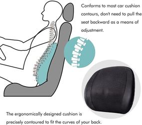 img 2 attached to LOOGOLD Lumbar Support Pillow for Car Drivers Seat with Adjustable Memory Foam Leather Cushion - Back Support, Improved Sitting Posture & Lower Back Pain Relief - Ideal for Car, Office Chair, Airplane (Black)