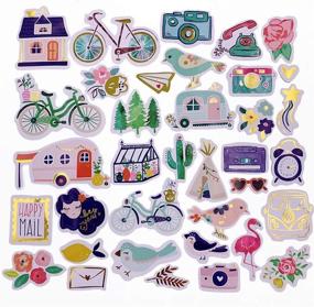 img 2 attached to 66pcs Decorative Cardstock Scrapbook Stickers: Personalize Laptop, Planner, Crafts