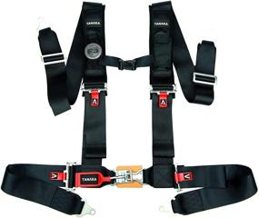 img 4 attached to 🏎️ Black Tanaka Latch and Link 4-Point Safety Harness Set: Ultra Comfort, Heavy Duty Shoulder Pads, Utility Pockets (one seat)