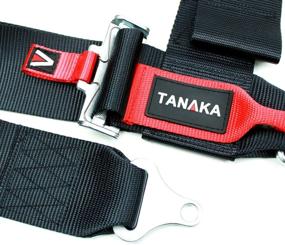img 1 attached to 🏎️ Black Tanaka Latch and Link 4-Point Safety Harness Set: Ultra Comfort, Heavy Duty Shoulder Pads, Utility Pockets (one seat)