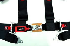 img 3 attached to 🏎️ Black Tanaka Latch and Link 4-Point Safety Harness Set: Ultra Comfort, Heavy Duty Shoulder Pads, Utility Pockets (one seat)