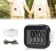 🏃 clip-on pedometer with large display and lanyard - ideal step counter for walking women, seniors, men, and kids logo