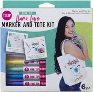 multi-colored tulip llama love marker & tote kit logo