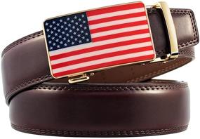 img 3 attached to 👔 Premium Leather Ratchet American Automatic Buckle: Must-Have Men's Belt Accessory