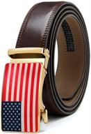 👔 premium leather ratchet american automatic buckle: must-have men's belt accessory logo