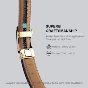 img 1 attached to 👔 Premium Leather Ratchet American Automatic Buckle: Must-Have Men's Belt Accessory