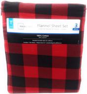 🛏️ cozy and stylish: mainstays flannel sheet set in twin size, red plaid logo