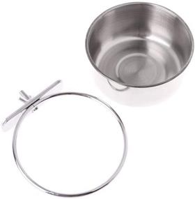 img 2 attached to 🦜 Stainless Steel DoubleWood 2 Pack Bird Pet Food &amp; Water Cups - Coop Cup Feeding Dish Feeder for Parrot Macaw African Greys Budgies Parakeet Conure Finch Small Animal Cage Bowl