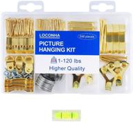 loconha complete picture hanging kit: hooks, nails, sawtooth hangers, frames, and wire - 246pcs logo