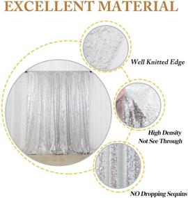 img 1 attached to 📸 ShiDianYi Silver Glitter Backdrop Curtain Photo Backdrop 8FTx10FT Sequins Elegant Backdrops 8x10 Sequin Curtain Backdrop -1016E- Enhancing SEO