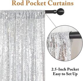 img 2 attached to 📸 ShiDianYi Silver Glitter Backdrop Curtain Photo Backdrop 8FTx10FT Sequins Elegant Backdrops 8x10 Sequin Curtain Backdrop -1016E- Enhancing SEO