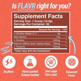 img 3 attached to FLAVR Nutrition Rainbow Popsicle Pre-Workout Powder: Sugar-Free Energy Supplement with Caffeine 🌈 and L-Theanine - Boost and Sustain Energy for Women & Men, 30 Servings